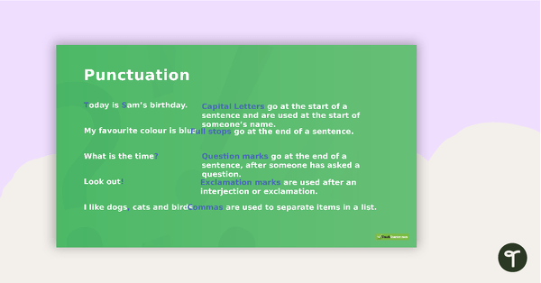 Go to Everyday Grammar Punctuation Warm Ups - Lower Years Interactive PowerPoint teaching resource