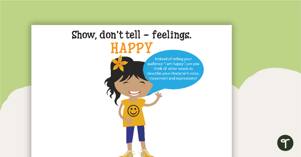 Go to Show, Don’t Tell – Feelings Synonyms Poster Activity Pack teaching resource