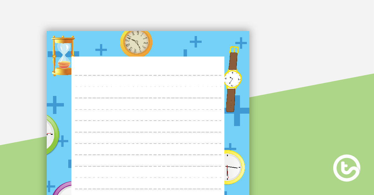 Telling Time Page Border teaching-resource