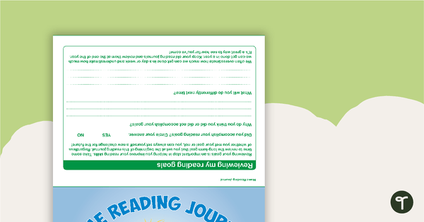 Go to Home Reading Journal - Green teaching resource