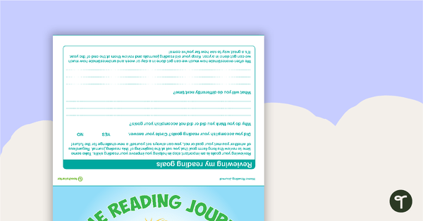 Go to Home Reading Journal - Teal teaching resource