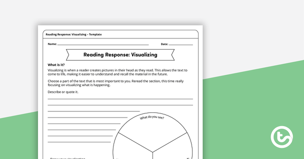 Go to Reading Response Template – Visualizing teaching resource