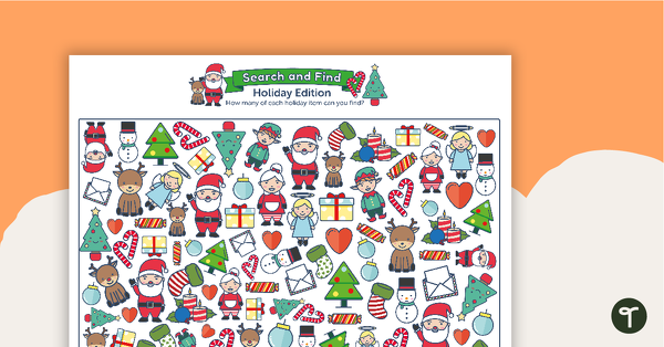 Go to Christmas Counting Worksheet - Search and Find teaching resource