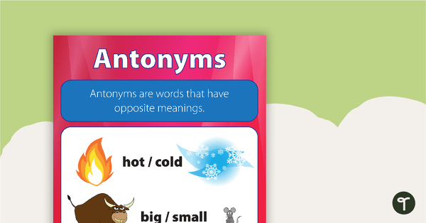 Go to Antonym Poster teaching resource