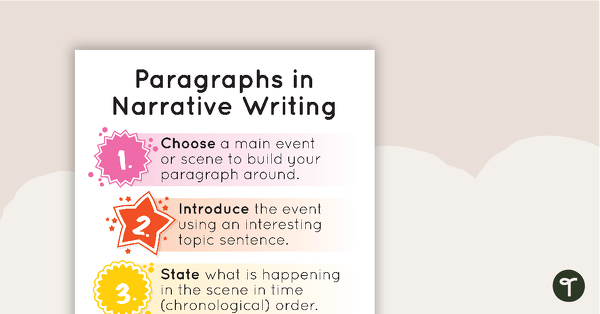 Go to Paragraphs in Narrative Writing Poster teaching resource