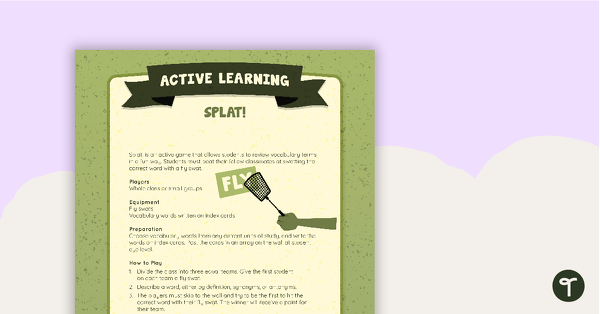 Go to Splat! Active Game teaching resource