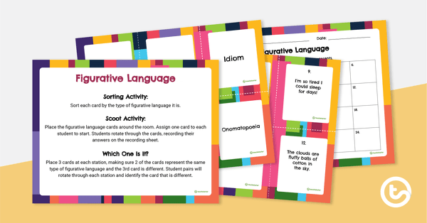 Go to Figurative Language - SCOOT! Task Cards teaching resource