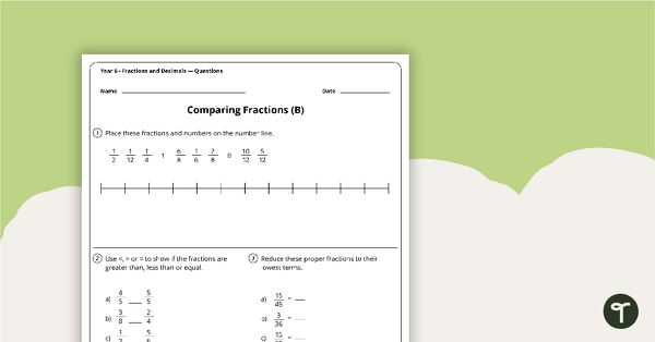 Go to Fractions, Decimals and Percentages Worksheets teaching resource