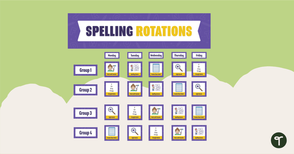 Go to Spelling Center Rotation Board teaching resource