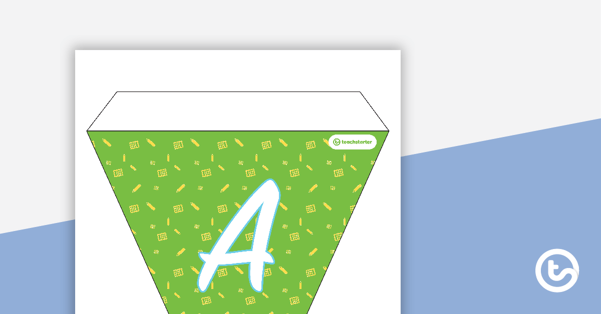 Calculator Pattern - Letters and Number Pennant Banner teaching-resource