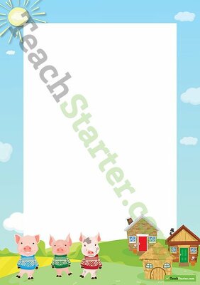 Go to Three Little Pigs Border - Word Template teaching resource