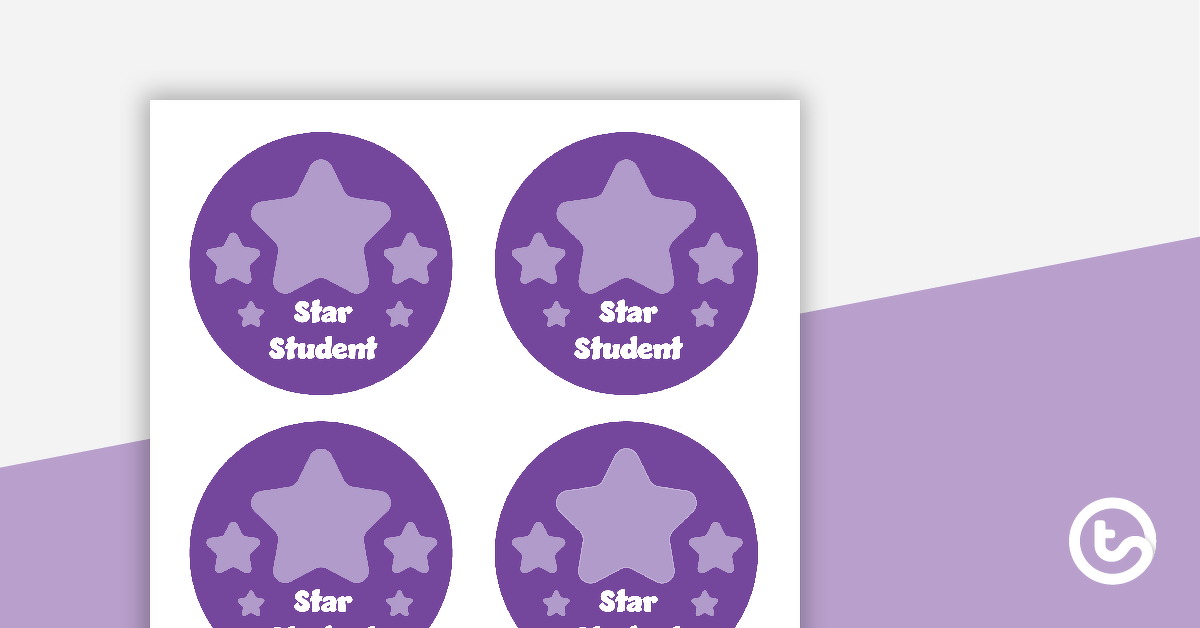 Plain Purple - Star Student Badges teaching-resource