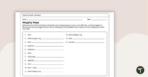 Go to Comical Chronicle Worksheets - Year 4 teaching resource