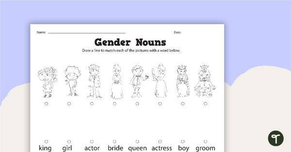 Go to Gender Nouns Worksheets teaching resource