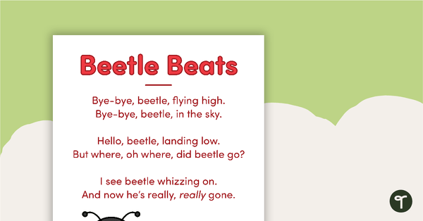 Go to Beetle Beats Poem - Simple Rhyming Poetry Poster teaching resource