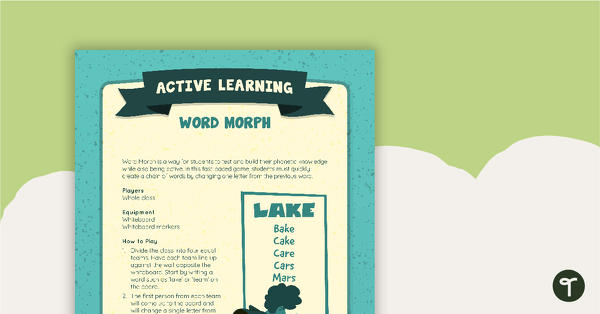 Go to Word Morph Active Game teaching resource