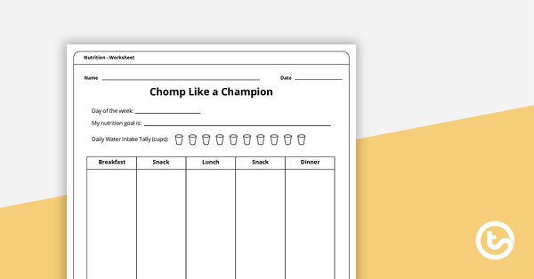 Go to Chomp Like a Champion - Food Journal teaching resource
