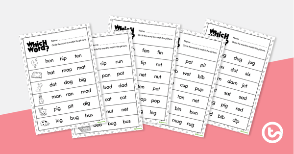 Go to Which Word? CVC Decoding Worksheets teaching resource