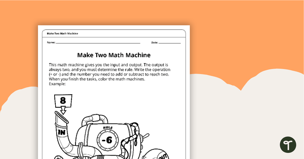 Go to Make Two Math Machine Worksheet teaching resource