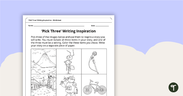 Go to 'Pick Three' Writing Inspiration Worksheet teaching resource