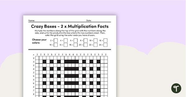 Go to Crazy Boxes – Multiplication Facts of 2 teaching resource