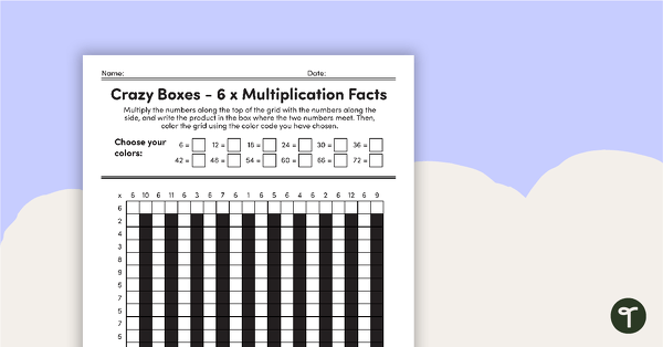 Go to Crazy Boxes – Multiplication Facts of 6 teaching resource