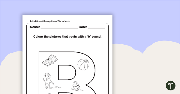 Go to Initial Sound Recognition Worksheet - Letter B teaching resource