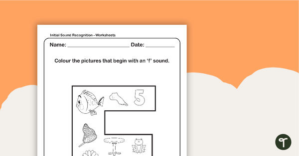 Go to Initial Sound Recognition Worksheet - Letter F teaching resource