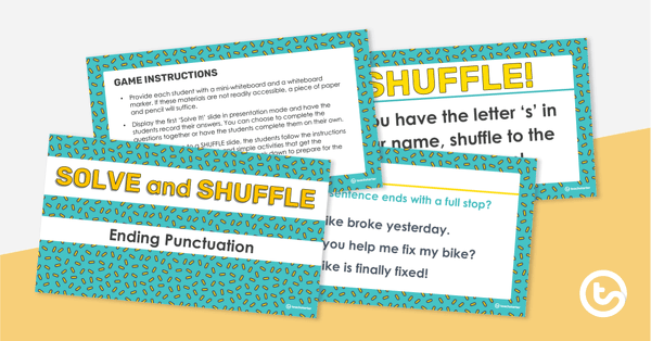 Go to Solve and Shuffle - Ending Punctuation PowerPoint Game teaching resource