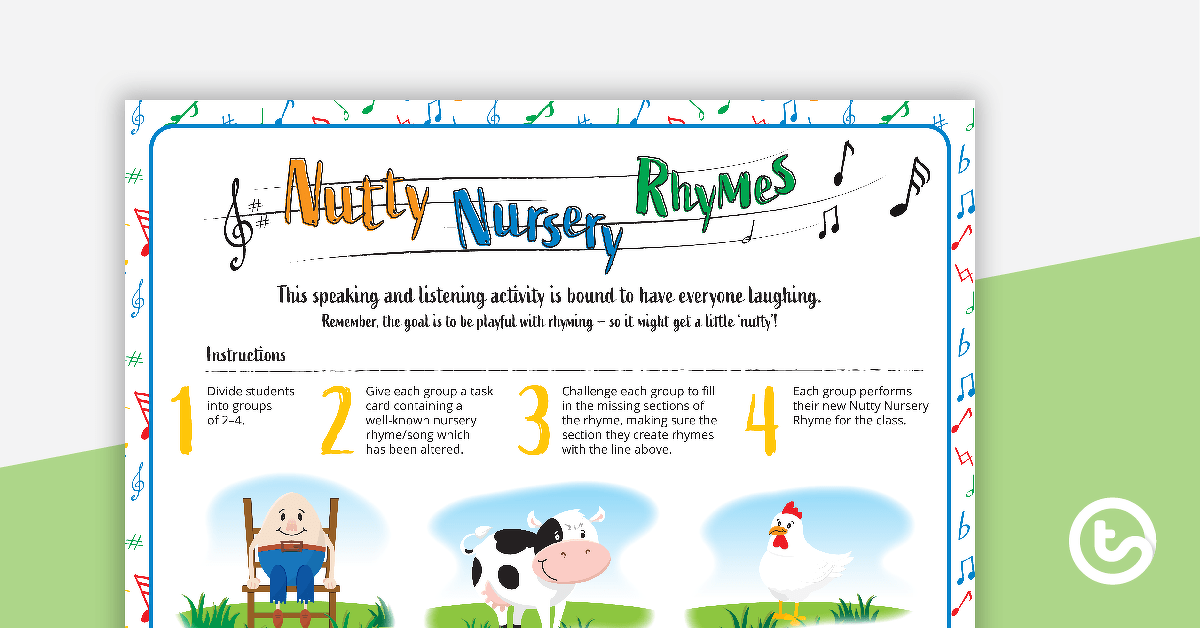 Nutty Nursery Rhymes Speaking and Listening Activity teaching-resource