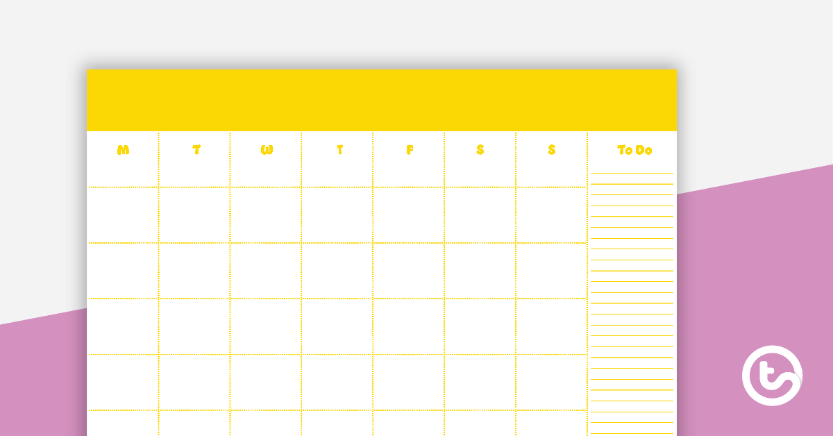 Plain Yellow - Monthly Overview teaching-resource