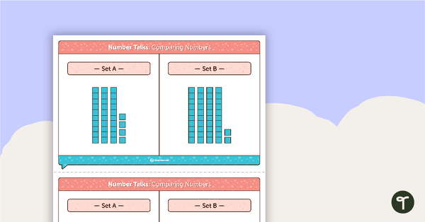 Go to Number Talks - Comparing Numbers Task Cards teaching resource