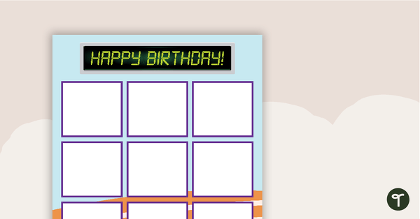 Go to Sports - Happy Birthday Chart teaching resource