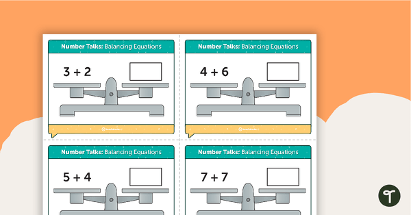 Go to Number Talks - Balancing Equations Task Cards teaching resource