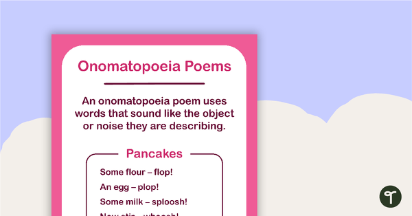 Go to Onomatopoeia Poems Poster and Templates teaching resource