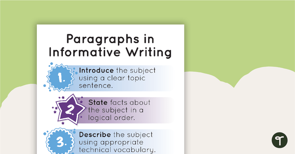 Go to Paragraphs in Informative Writing - Poster and Planning Template teaching resource