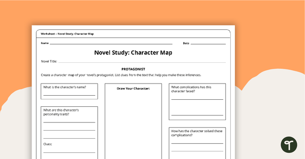 Go to Novel Study – Character Map Worksheet teaching resource