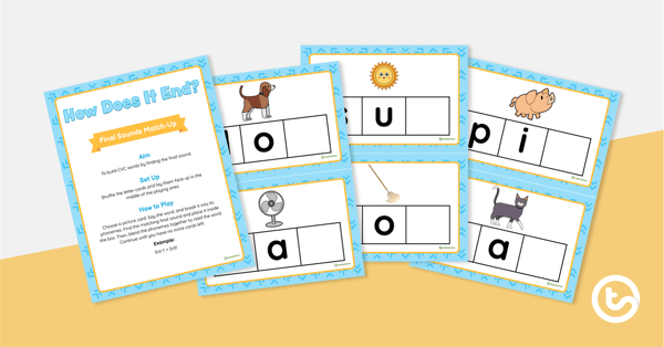 Go to How Does It End? - Final Sounds Printable or Interactive Activity teaching resource