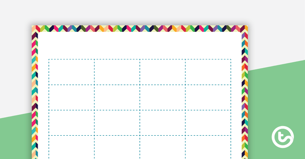 Go to 4x4 Bingo Board Templates - Bright Chevrons teaching resource
