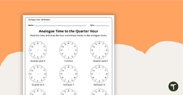 Go to Analogue Time to the Quarter Hour teaching resource