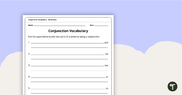 Go to Writing Compound Sentences with Conjunctions Worksheet teaching resource