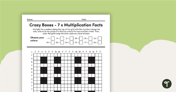 Go to Crazy Boxes – Multiplication Facts of 7 teaching resource