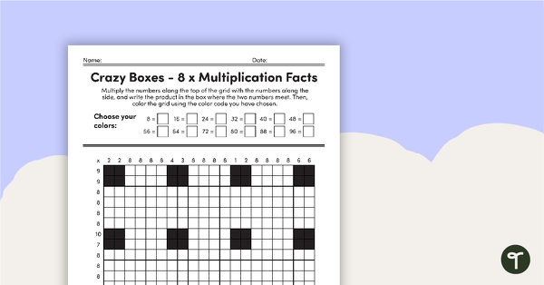 Go to Crazy Boxes – Multiplication Facts of 8 teaching resource