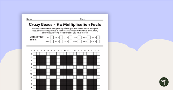 Go to Crazy Boxes – Multiplication Facts of 9 teaching resource