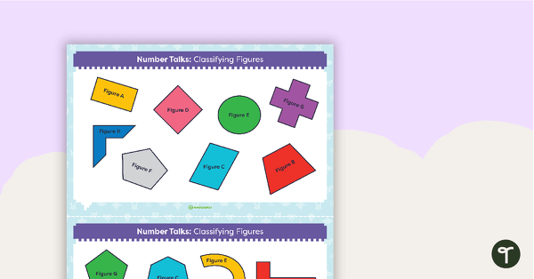 Go to Number Talks - Classifying Figures Task Cards teaching resource