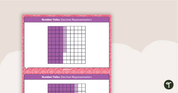 Go to Number Talks - Decimal Representation Task Cards teaching resource