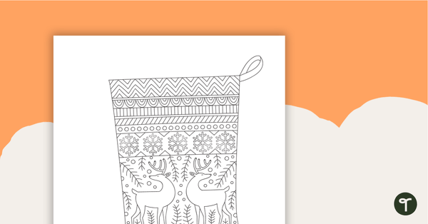 Go to Mindfulness Christmas Colouring Sheet - Stocking teaching resource