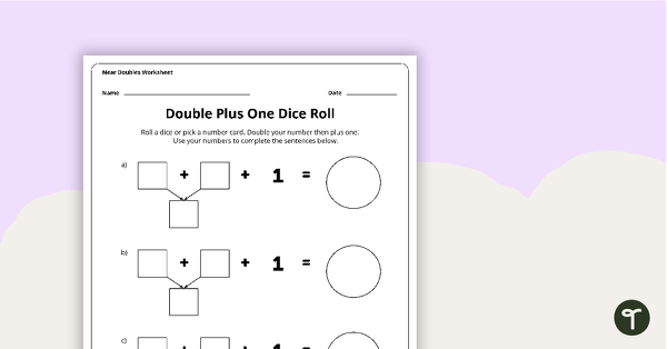 Go to Double Plus One - Dice Roll Worksheet teaching resource