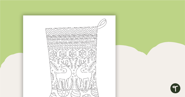 Go to Mindfulness Christmas Coloring Sheet - Stocking teaching resource