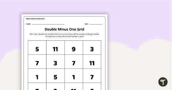 Go to Double Minus One - Grid Worksheet teaching resource